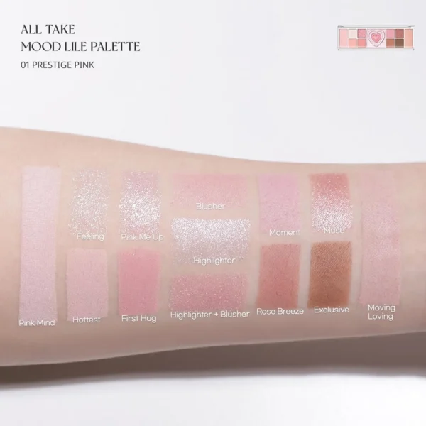 Peripera ALL TAKE MOOD LIKE PALETTE (01 PRESTIGE PINK) - PERITAGE - Image 4