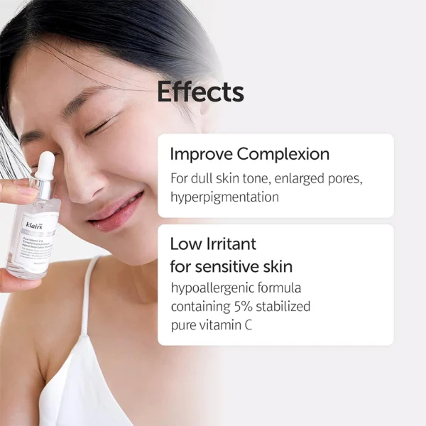 DearKlairs Freshly Juiced Vitamin Drop, 5% Hypoallergenic Pure Vitamin C serum - 1.18oz - Image 2