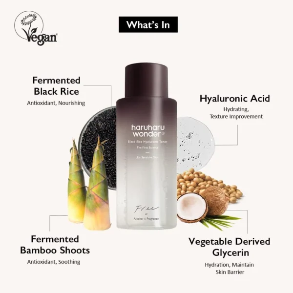 Haruharu Wonder Black Rice Hyaluronic Toner for Sensitive Skin, 5.1 fl.oz - 150ml - Image 2
