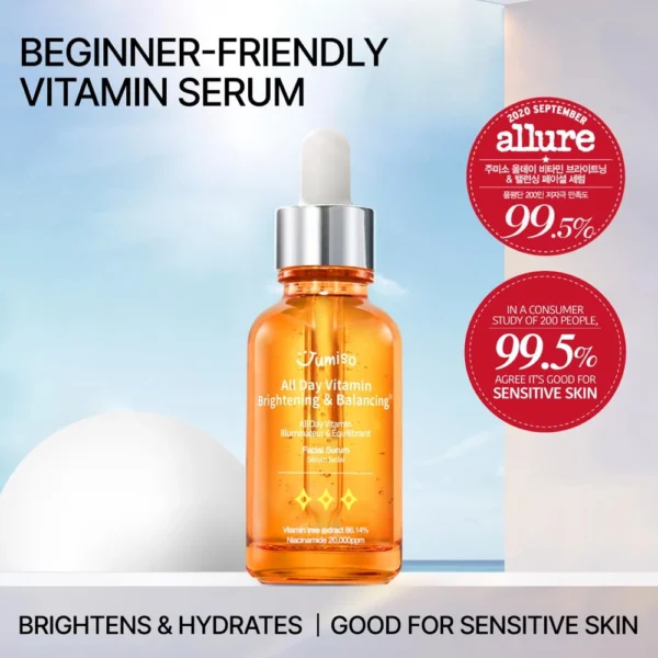 JUMISO All Day Vitamin Serum, Brightening & Balancing Facial Serum 30ml, 1.01 fl oz - Image 2