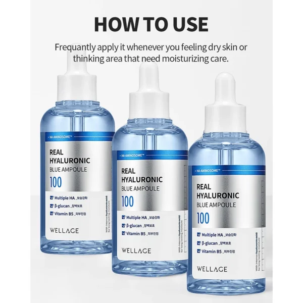 WELLAGE Real Hyaluronic Blue Ampoule 100 - 2.54 fl.oz - Image 6