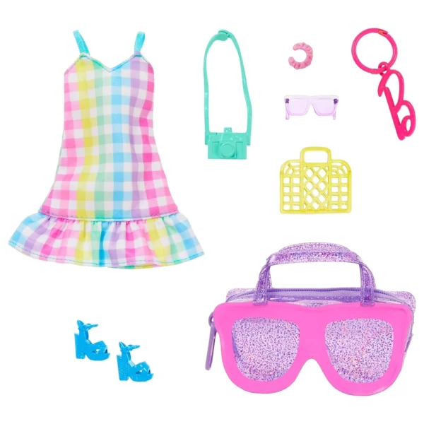 Barbie Clothes & Accessories, Deluxe Sunglasses-Shaped Bag with Keychain, for kids 3 years and up. - Image 2