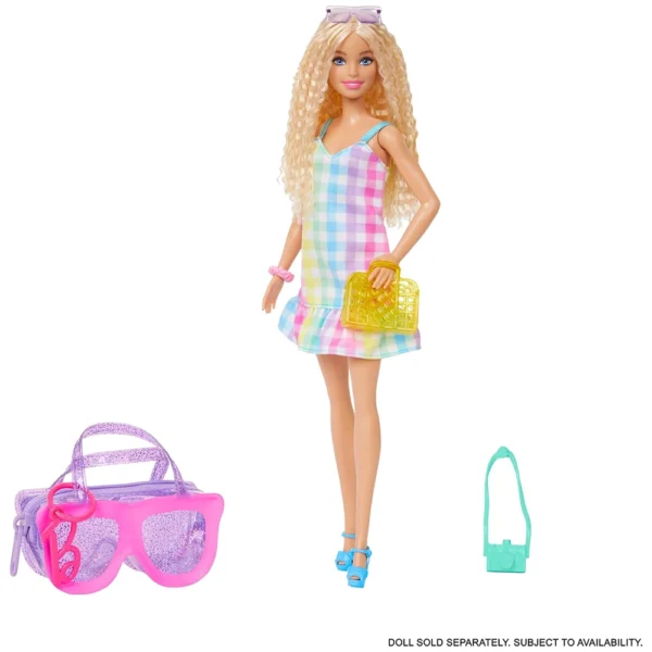 Barbie Clothes & Accessories, Deluxe Sunglasses-Shaped Bag with Keychain, for kids 3 years and up. - Image 3