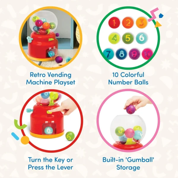 Battat Bubble Dispenser for Kids – 10 Colorful Number Balls – For 12+months Kids - Image 4