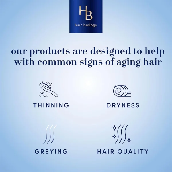 Hair Biology Biotin-Infused Purple Shampoo and Conditioner Set for Grey Hair, Silver & Glowing, Corrects Yellow Tones, 2 Pack, 25.5fl. oz Total - Image 6