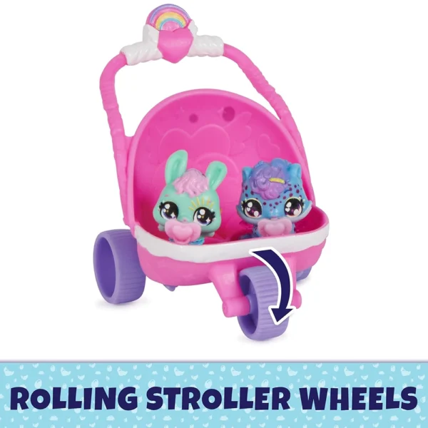 Hatchimals Alive, Hatch N’ Stroll Playset with Stroller Toy and 2 Mini Figures in Self-Hatching Eggs - Image 4