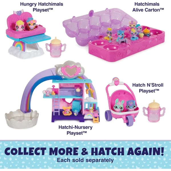 Hatchimals Alive, Hatch N’ Stroll Playset with Stroller Toy and 2 Mini Figures in Self-Hatching Eggs - Image 6
