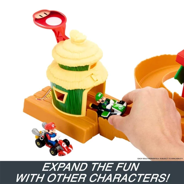 Hot Wheels Mario Kart Track Set and Toy Car, Super Mario Bros Jungle Kingdom Raceway - Image 5