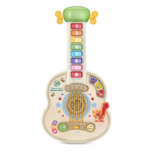 LeapFrog Strum and Count Wooden Guitar, Musical Toddler Toy - For 18+months Kids - Image 2