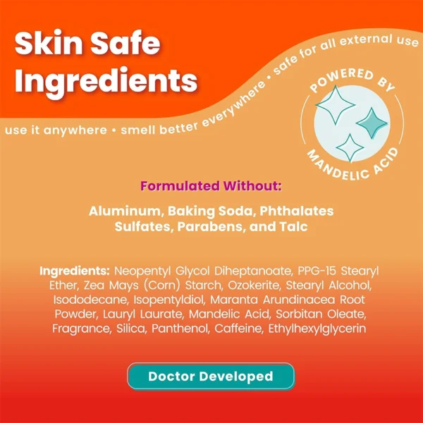 Lume Whole Body Deodorant – Smooth Solid Stick – 72 Hour Odor Control – 2.6oz (75g) (Clean Tangerine) (Pack of 2) - Image 2