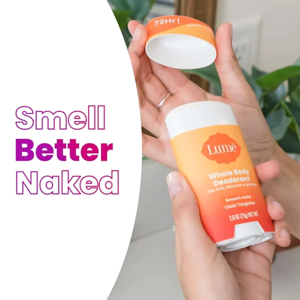 Lume Whole Body Deodorant – Smooth Solid Stick – 72 Hour Odor Control – 2.6oz (75g) (Clean Tangerine) (Pack of 2) - Image 7
