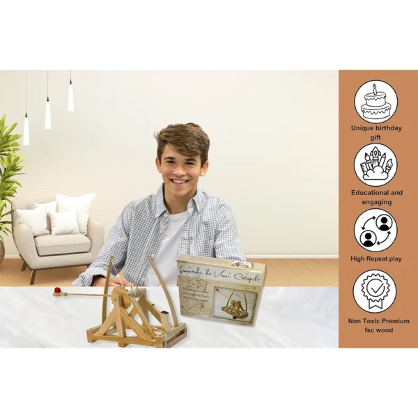 Pathfinders STEM Kits – Leonardo da Vinci Catapult kit | Trebuchet Science Kits, Gift for Kids Age 12-14 - Image 6