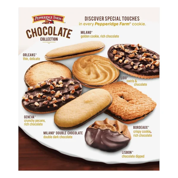 Pepperidge Farm Chocolate Collection, 7 Cookie Varieties, Box 13-oz - Image 6