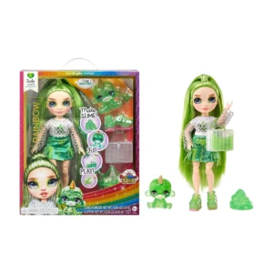 Rainbow High Jade, Green with Slime Kit & Pet