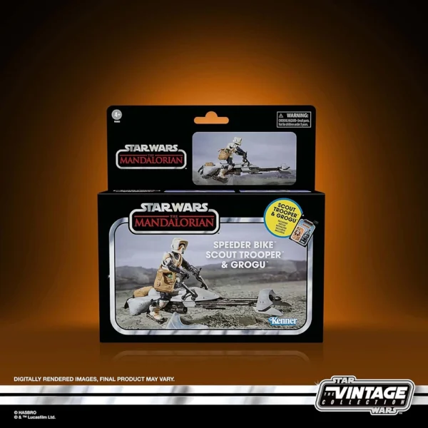 STAR WARS The Vintage Collection Speeder Bike, Scout Trooper & Grogu, For Ages 4 and Up - Image 2