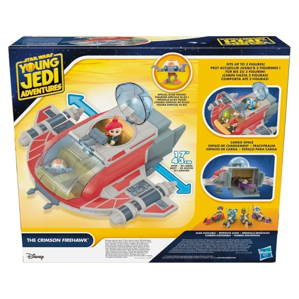 Young Jedi Adventures The Crimson Firehawk, 17-Inch Ship with 2 Action Figures, Toys for 3 Years Old - Image 7