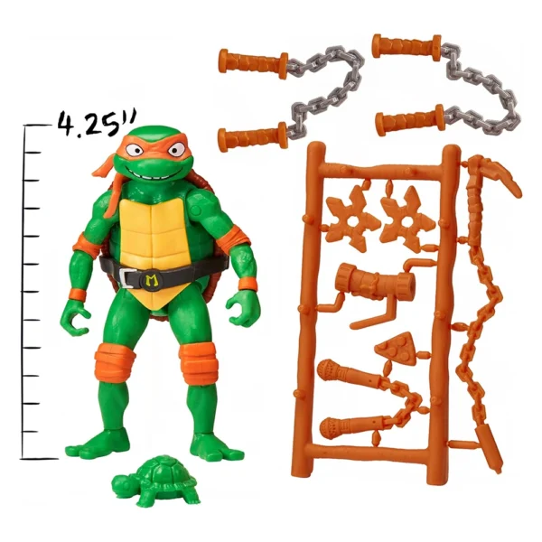 Teenage Mutant Ninja Turtles - Mutant Mayhem 4.25” Michelangelo Basic Action Figure - Image 3