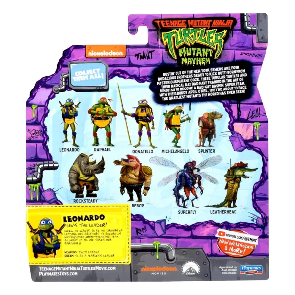 Teenage Mutant Ninja Turtles Mutant Mayhem 4.5 inch Leonardo Basic Action Figure - Image 7