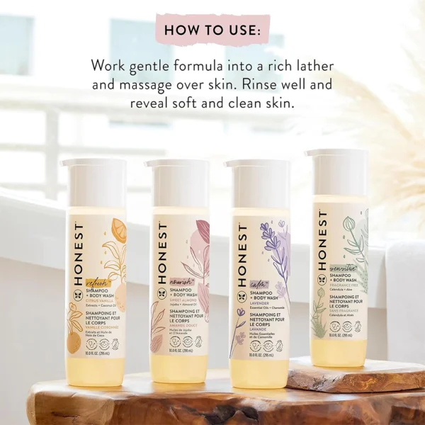 The Honest Company 2-in-1 Cleansing Shampoo + Body Wash for Sensitive Skin – Fragrance Free, 10.0 fl. oz - Image 6