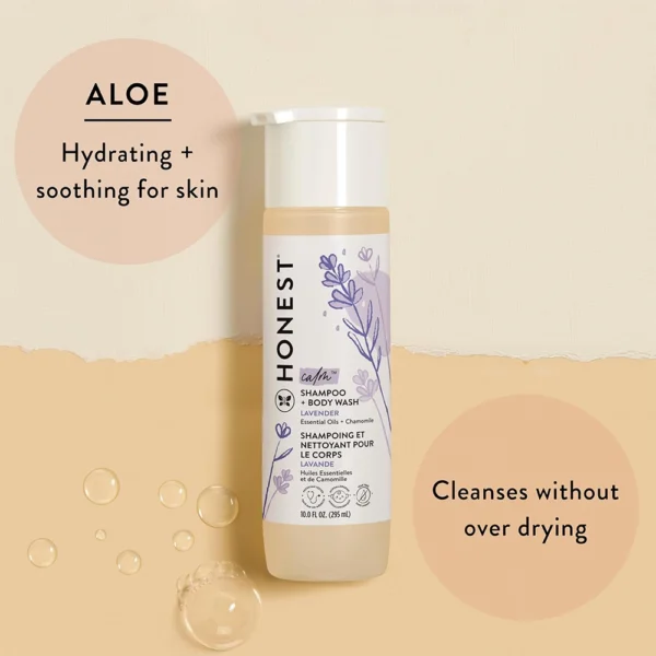 The Honest Company 2-in-1 Cleansing Shampoo + Body Wash | Lavender Calm, 10fl. oz (295ml) - Image 2