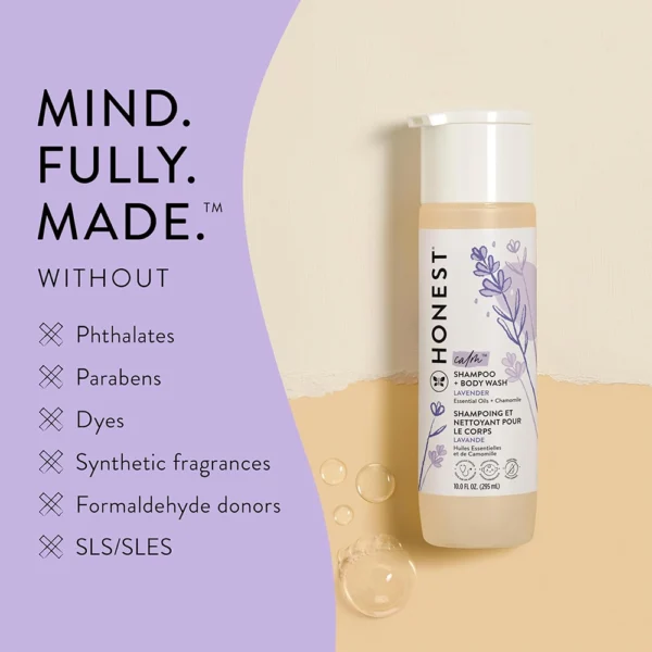 The Honest Company 2-in-1 Cleansing Shampoo + Body Wash | Lavender Calm, 10fl. oz (295ml) - Image 5