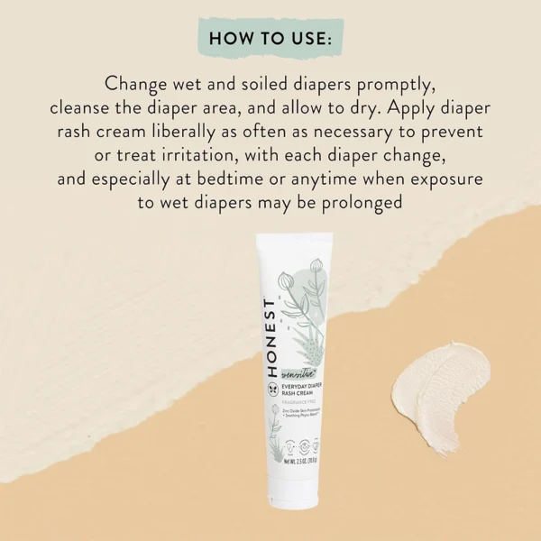 The Honest Company Hypoallergenic Diaper Rash Cream – 2.5 oz (70.8g) - Image 6