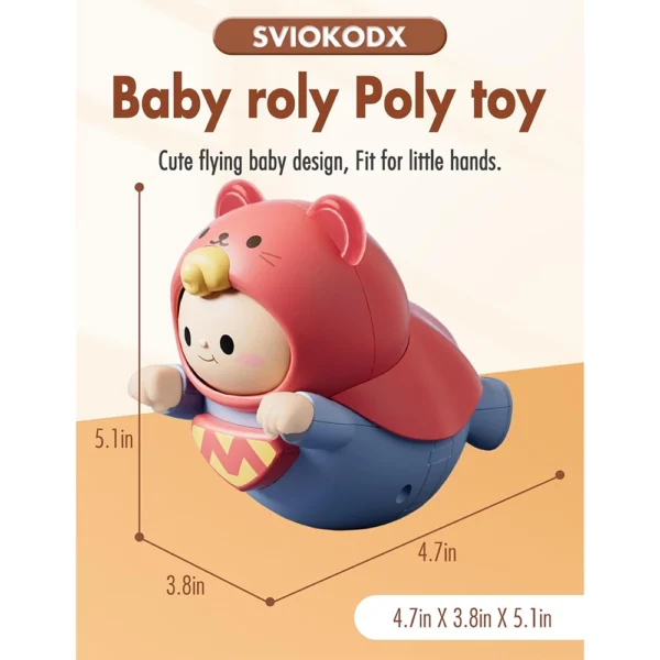 6PCS Suction Cup Spinner Toys, Baby Bath Toys and Baby Roly-Poly Toy For 18 to 36 Months - Image 3