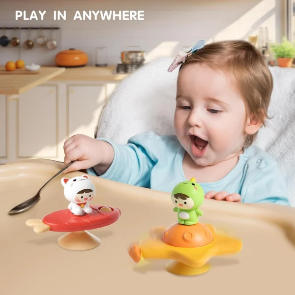 6PCS Suction Cup Spinner Toys, Baby Bath Toys and Baby Roly-Poly Toy For 18 to 36 Months - Image 6