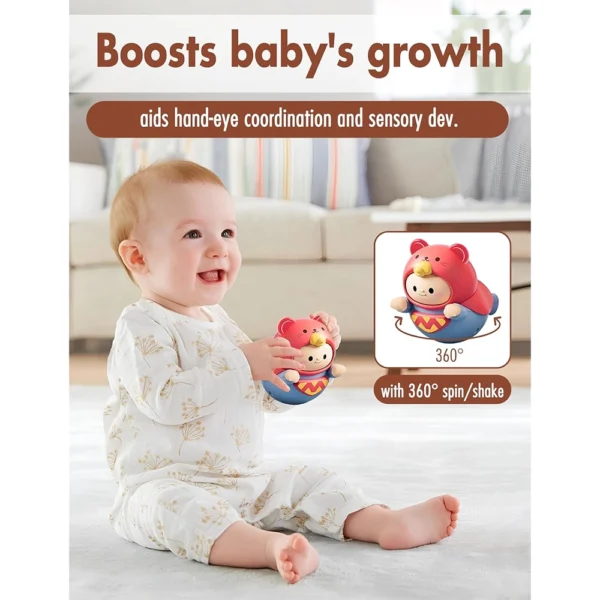 6PCS Suction Cup Spinner Toys, Baby Bath Toys and Baby Roly-Poly Toy For 18 to 36 Months - Image 7