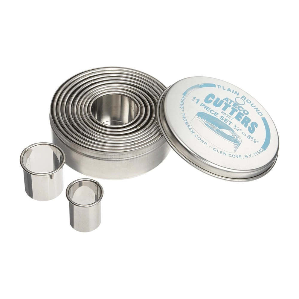 Ateco Plain Edge Round Cutters in Graduated Sizes