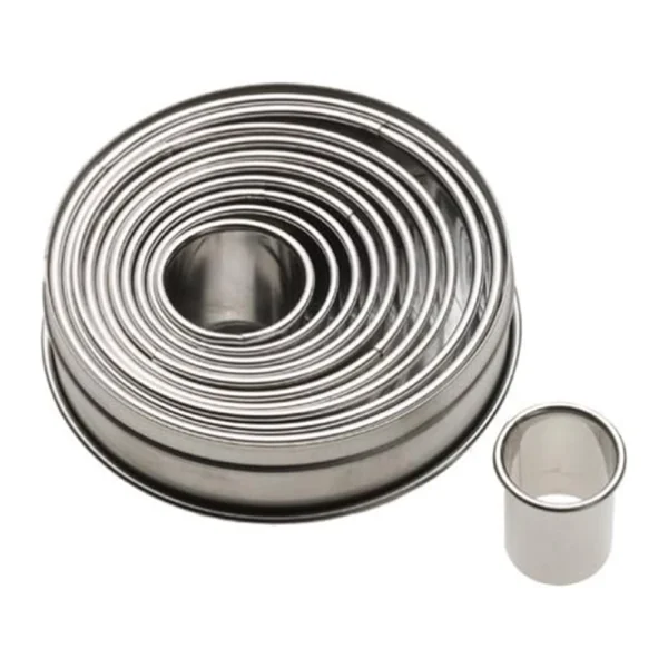 Ateco Plain Edge Round Cutters in Graduated Sizes, 11 Pieces Set, Stainless Steel - Image 2
