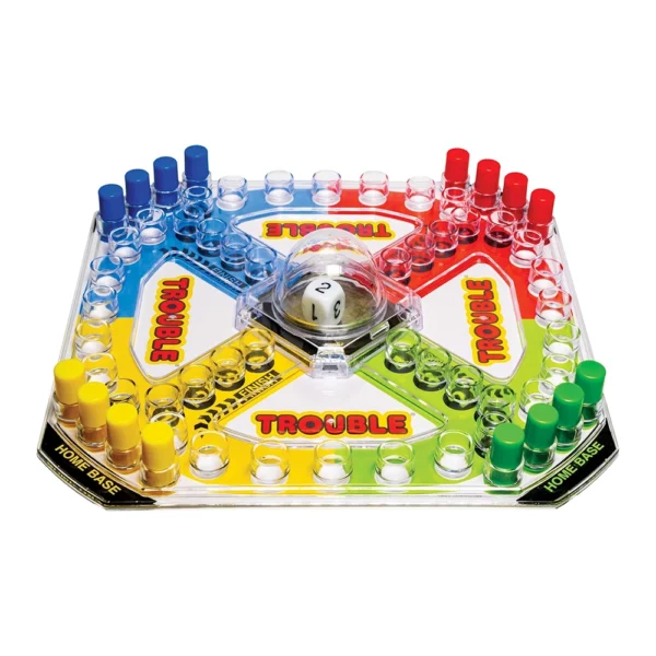 Classic Trouble with Retro Artwork and Pop-o-Matic Popper by Winning Moves Games USA, For Ages 5+ - Image 4