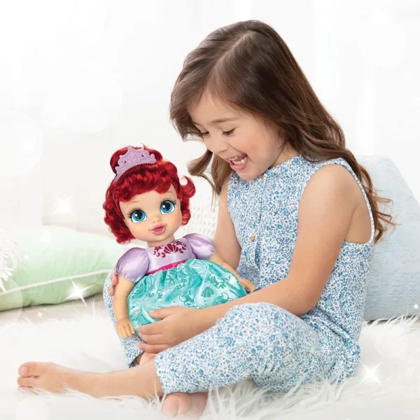 Disney Princess Ariel Baby Doll with Baby Bottle & Tiara - Image 2