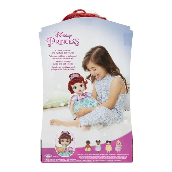 Disney Princess Ariel Baby Doll with Baby Bottle & Tiara - Image 6