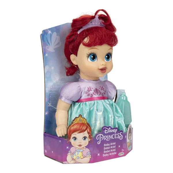Disney Princess Ariel Baby Doll with Baby Bottle & Tiara - Image 7