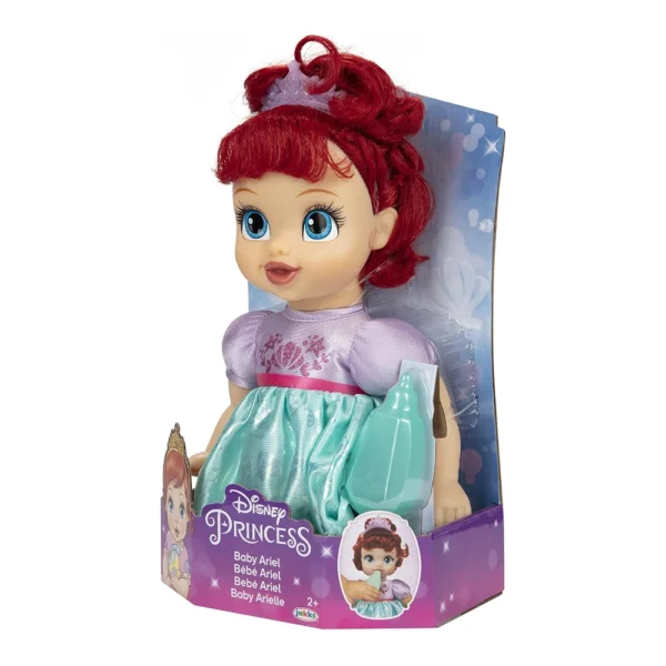 Disney Princess Ariel Baby Doll with Baby Bottle & Tiara - Image 8