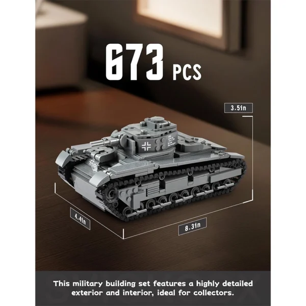 Neubaufahrzeug Tank, WW2 Army Tank Building Set, For Adults - Image 2