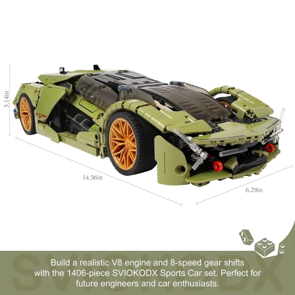 SVIOKODX Sports Car Building Blocks - Model Cars for Adults,1:14 Moc Car Building Blocks - Image 3